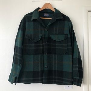 Pendleton Wool Shirt Jacket Green Plaid